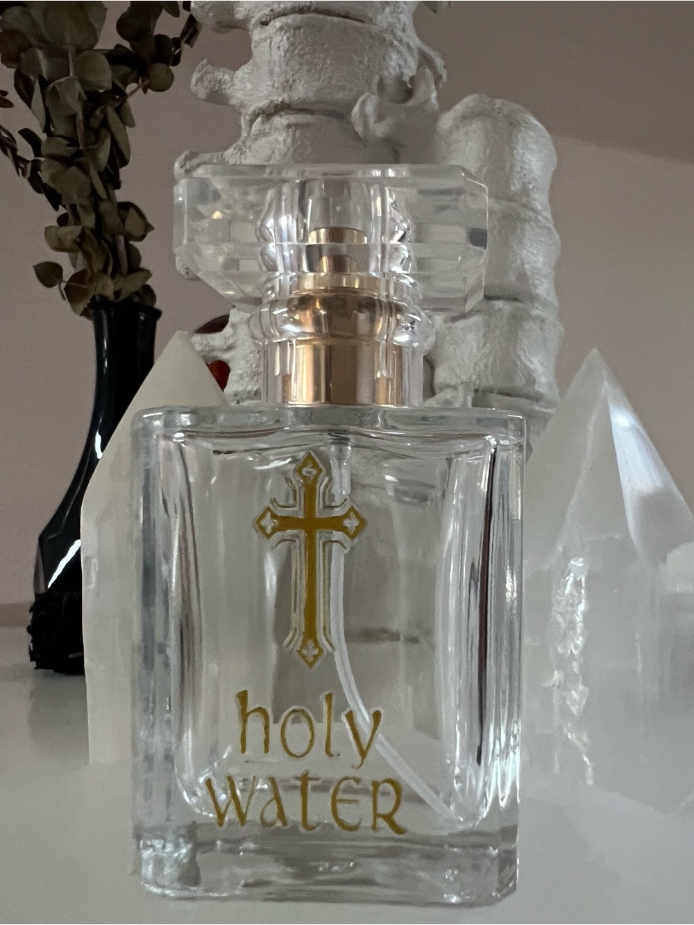 Gold Cross “Holy Water” Design | Reusable Apothecary Bottle